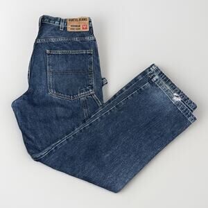 Vintage Guess Carpenter Jeans Blue 32x35 Y2K Utility Workwear USA Made Denim